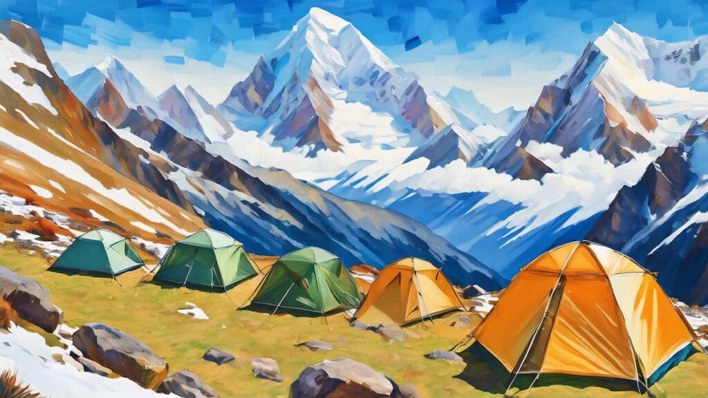Base Camp in the Mountains
