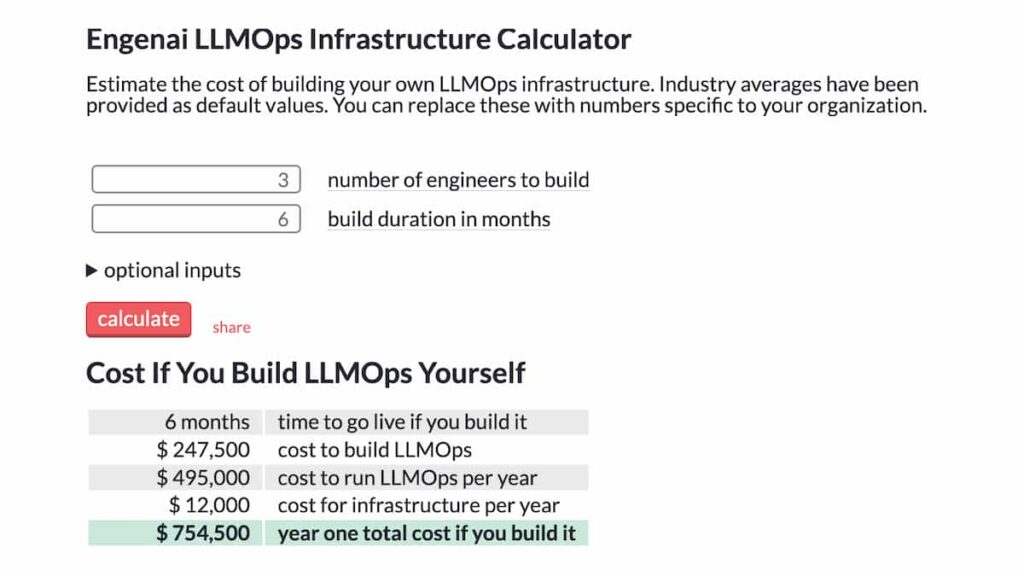 Engenai LLMOps Build vs Buy Calculator