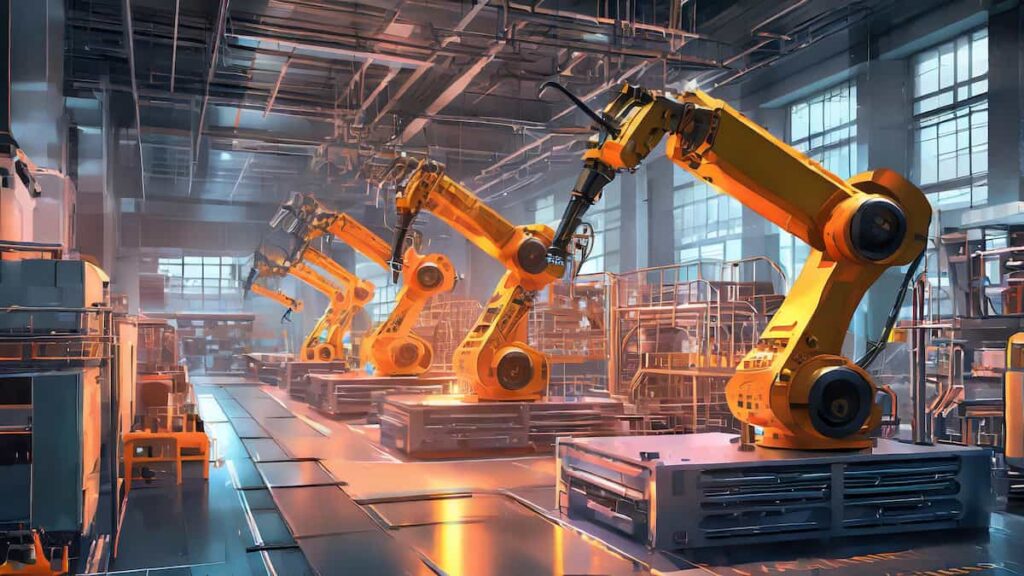 Robots in a Factory with Different Levels of Autonomy