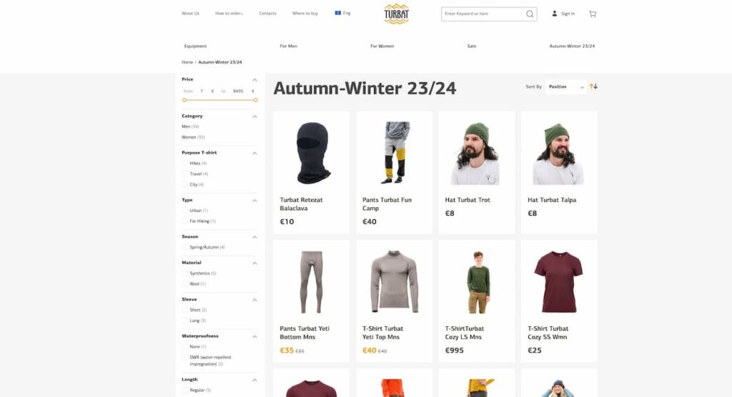 Conventional Outdoor Equpment Landing Page with Seasonal Gear