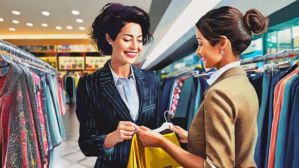 Personal Shopper Helping Customer Shopping for Clothes